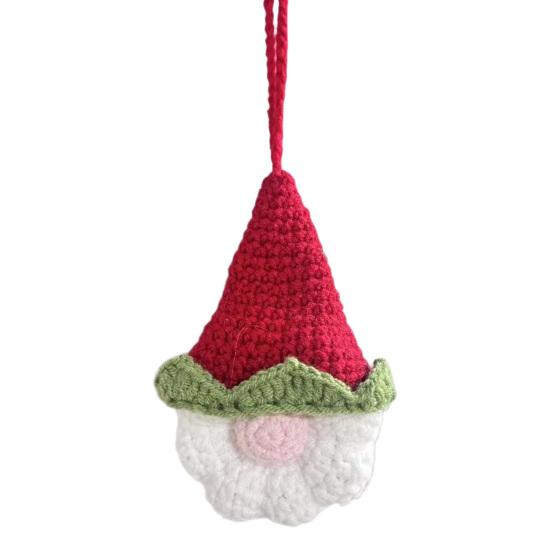 Reusable Holiday Door Handles Hand Crochet Christmas Gnome Ornaments, Knitted Faceless Hanging Decorations, Decorative Gift Box Toppers Yarn