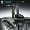 New Original VGR Professional Home Hair Clippers Rechargeable Hair Trimmer Metal Body Haircut Machine DLC Blade Clippers for Man V-197 V-995 A Set