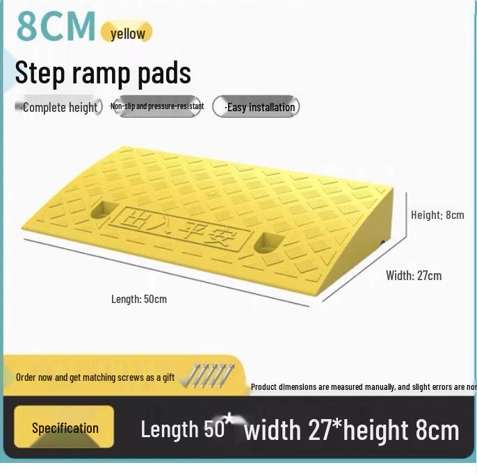 Car Sill and Roadside Plastic Uphill Triangle Speed Bump Mat
