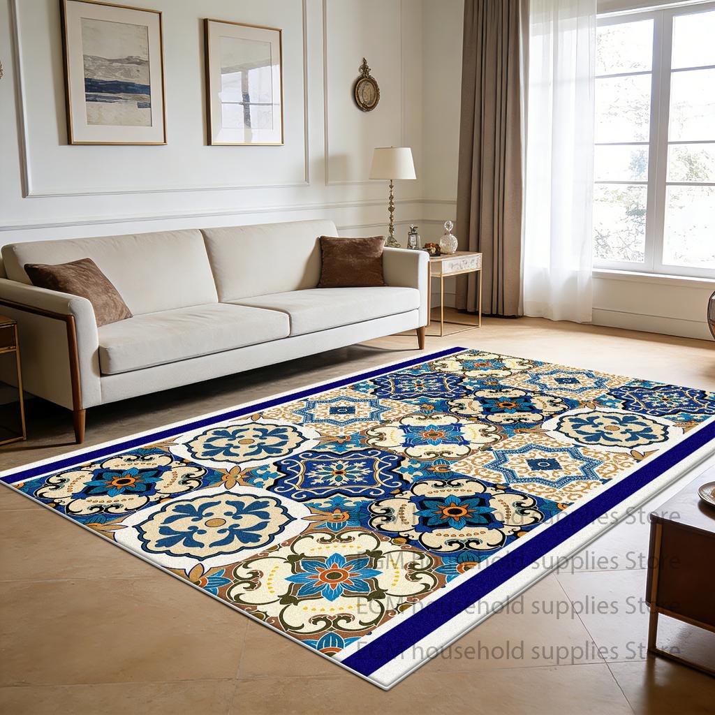 Colorful Ethnic Vintage Carpets Bohemian Living Room Decoration Large Area Rugs Washable Floor Fluffy Mat for Bedroom Bedside