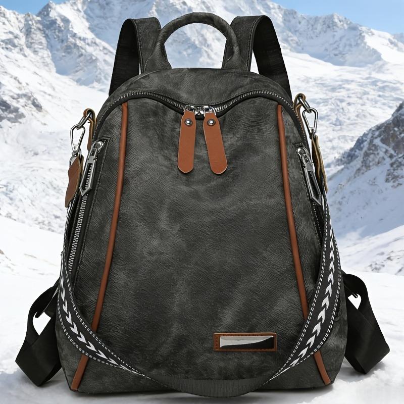 Ретро женский повседневный рюкзак чёрный