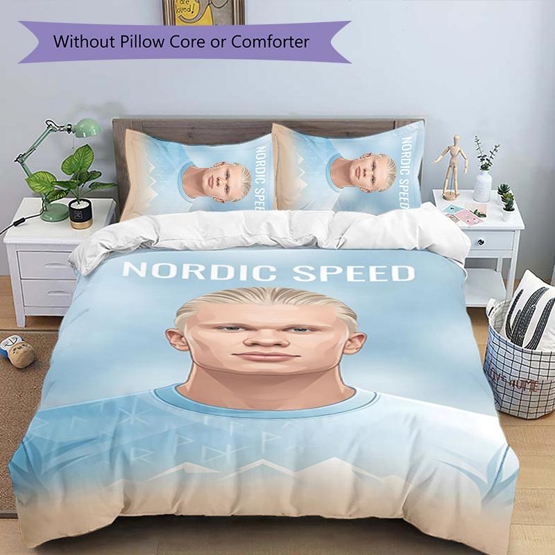 3pcs Haaland Pattern Bedding Set Duvet Cover Set Includes Duvet Cover &pillowcases,perfect All Season Bedroom Decoration&gift