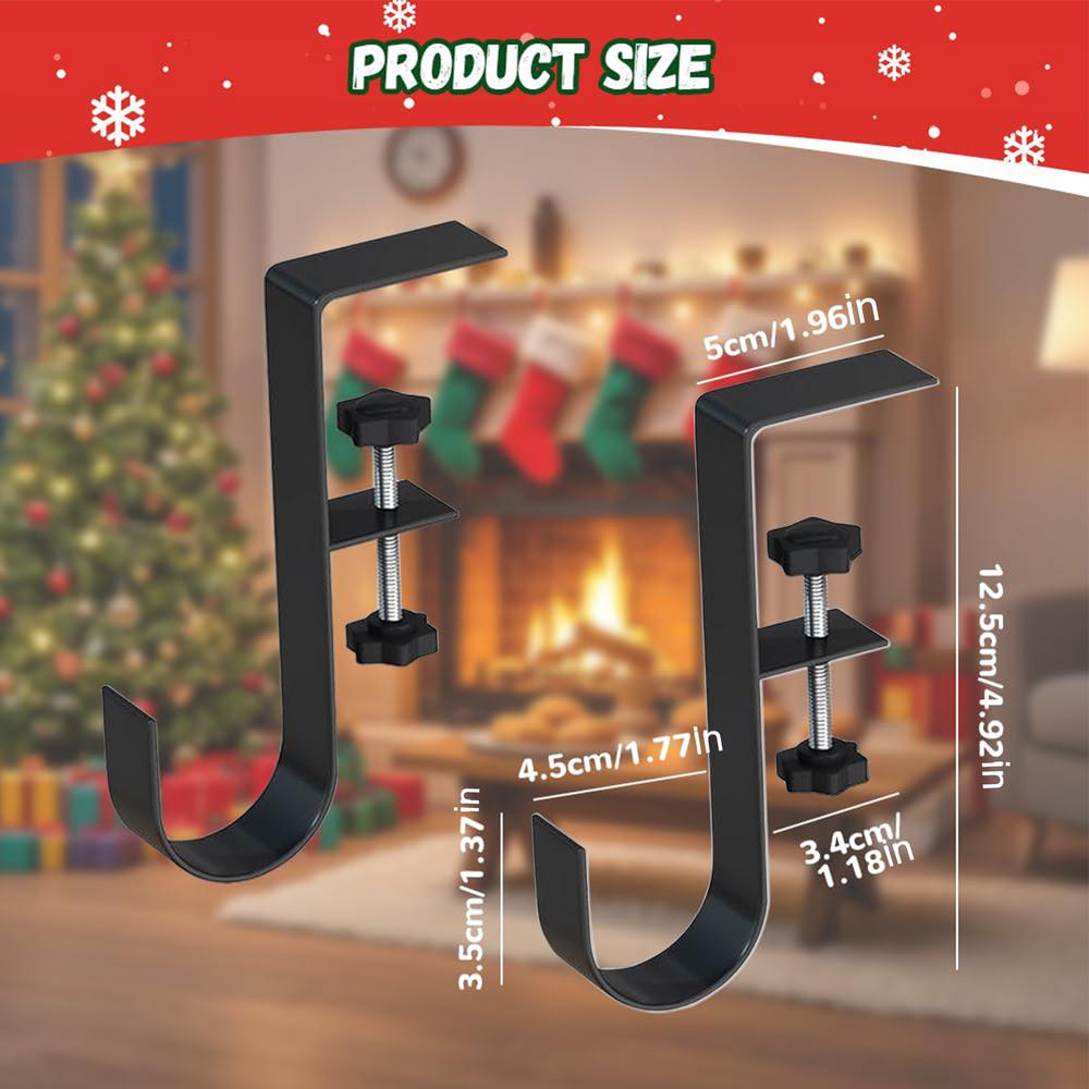 Stocking Hangers For Mantel No Drilling Clamp-On Backpack Hanger Adjustable Metal Hooks Garland Stocking Holder Multifunctional