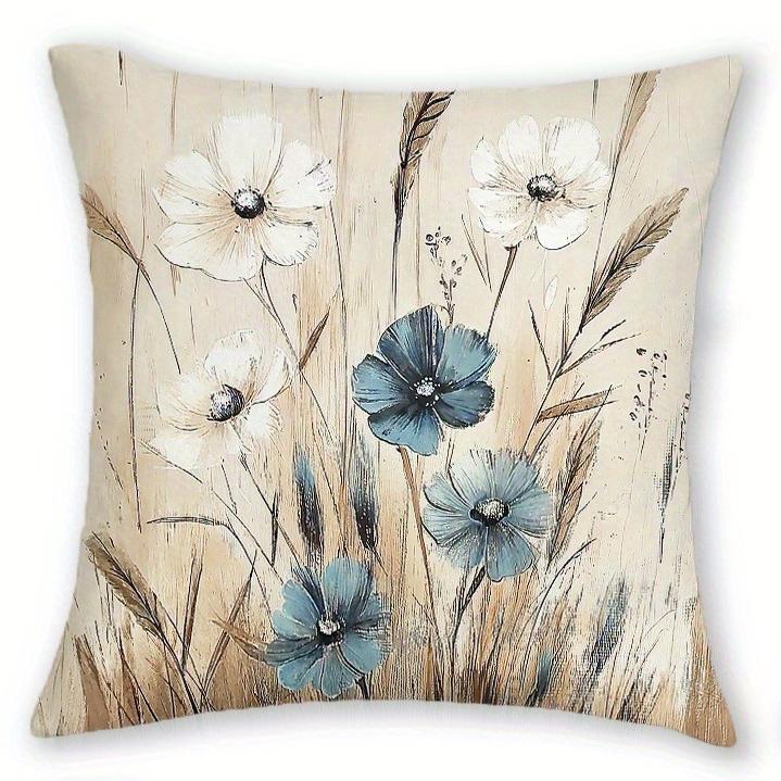Elegant Watercolor Floral Pillow Covers Soft Color Cushion Covers Zippered Sofa Living Room Bedroom Outdoor Home Botanical Art