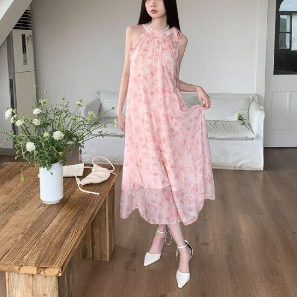 Rellawear Hemmy Flower Pink Long Dress Yl250541