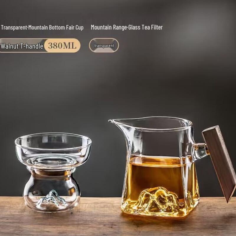 

Shangqi Wooden Handle Square Glass Tea Pitcher with Infuser