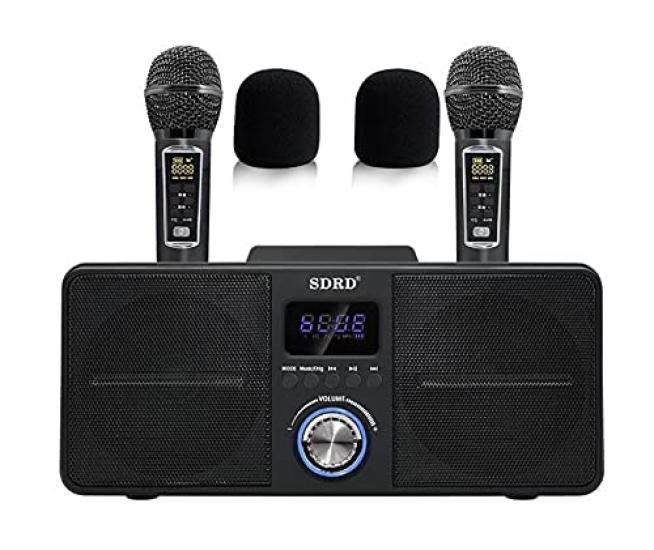 

Karaoke Microphone, Karaoke Machine, Bluetooth, Wireless, Professional Karaoke Singing Machine for Home KTV, with Two Handheld Microphones, Wired and