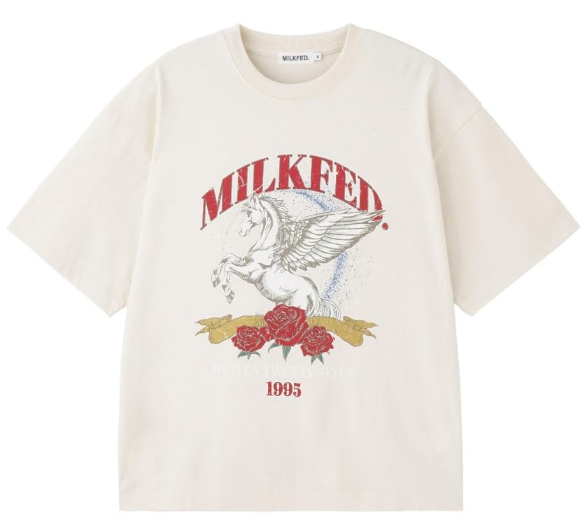 

Milkfed PEGASUS VINTAGE STYLE WIDE Футболка с коротким рукавом, женская, молочно-белая