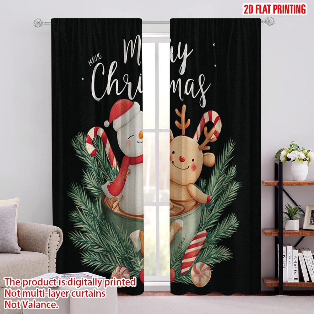 

2pcs,2D plane printing Curtains Cupcakes Hot Chocolate Versatile Durable Polyester (without rod) All Seasons Perfect for 52.50 × 116.00 cm 2 pcs
