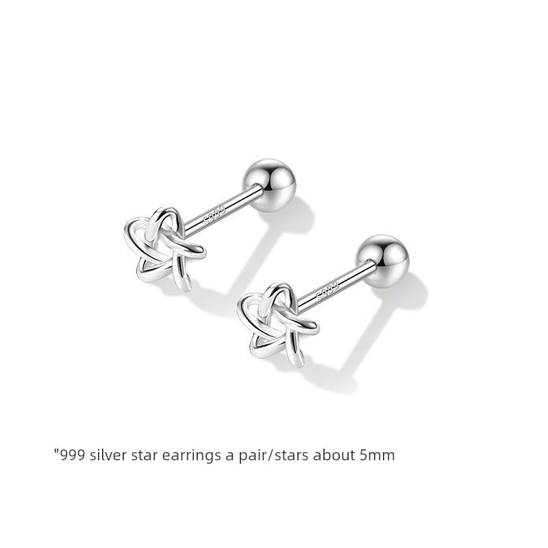 

Xiangnan Sterling Silver Removal-Free before Sleep Best Selling Female Stud Earrings 999 silver star earrings (two price)