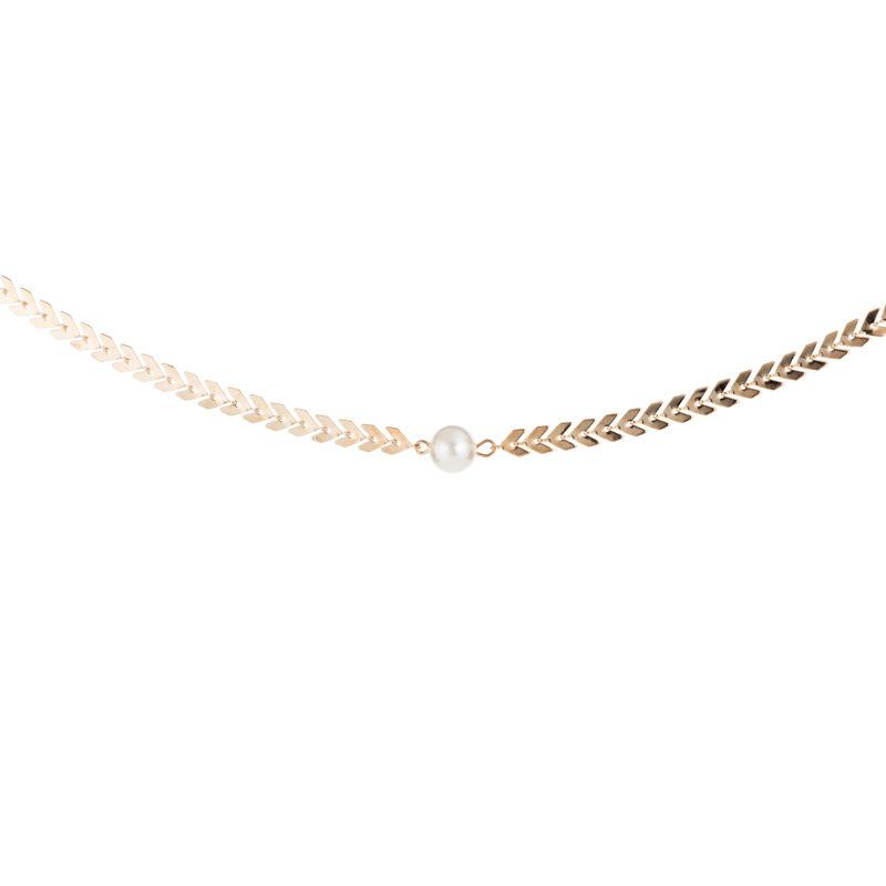 European and American Classic Necklace Arrow Wheat Ear Gold Silver Alloy Collarbone Chain Simple Versatile Pearl Necklace