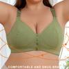 European and American Size Wire-free Front-clasp Bra with Adjustable Shoulder Straps and Threaded Oversized Underwear