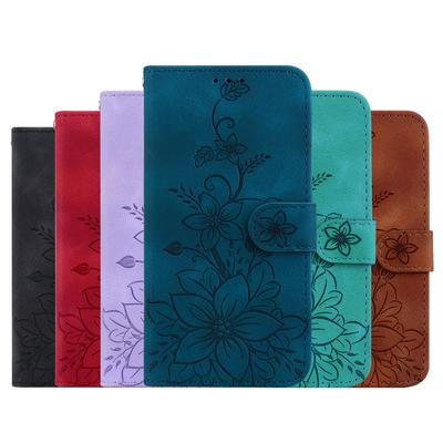 Lily Fower Embossed Flip Leather Case For Nokia XR21/G42/C12/C22/C32/G22/C31/X30/G60 Kickstand Wallet Card Slots Cover for Nokia C21 G11 Plus G300 G11