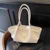 Luxury Lychee Pattern Underarm Shoulder Bags PU Leather Solid Color Women's Handbags Large Capacity Tote Bag Travel