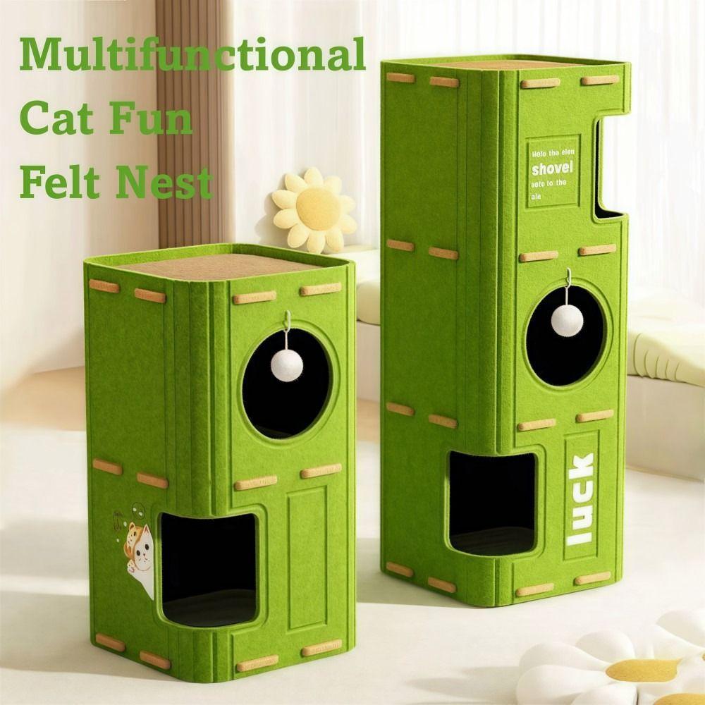 All-in-one Cat Castle House 2 Floors/3 Floors Cat Condo Creative Cat Bed  Cat Sleeping/scratching