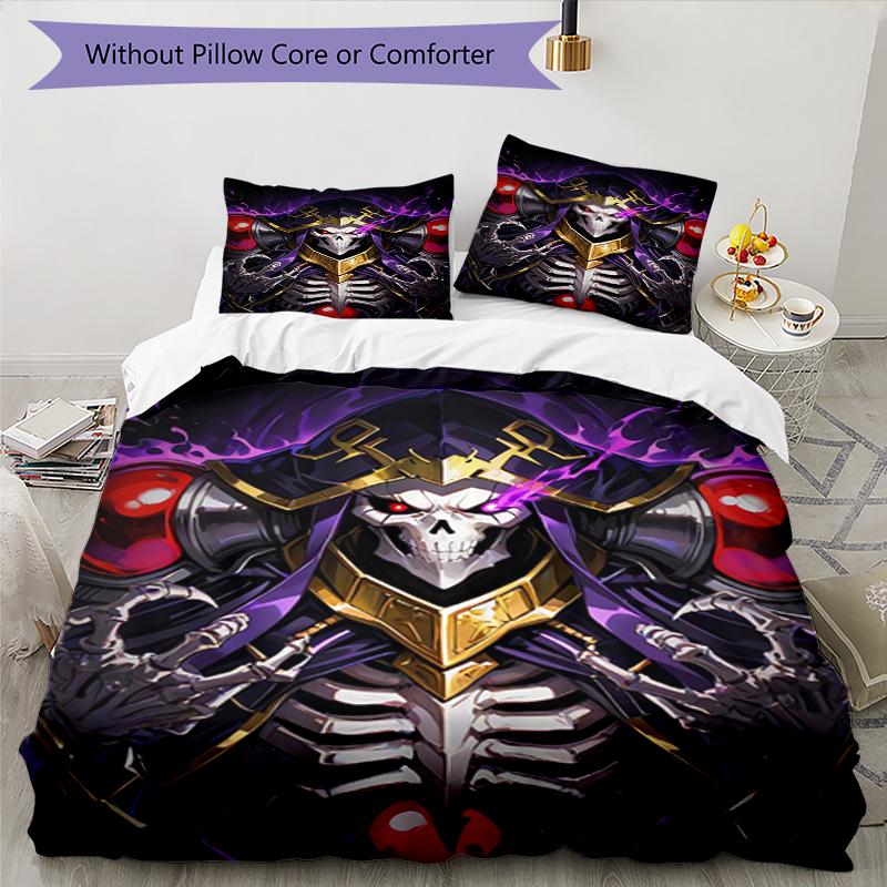 3pcs Overlord Bedding Set Duvet Cover Closure Includes 1 Duvet Cover & 2 Pillowcases, Soft and Comfortable for All Seasons.