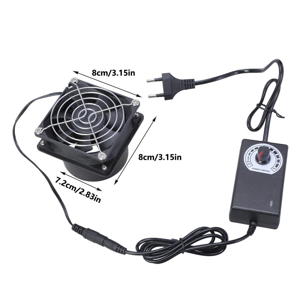 Compact Axial Exhaust Fan 80mm Ventilation Fan With Dual Ball Bearing For DIY Welding And 3D Printer Enclosures