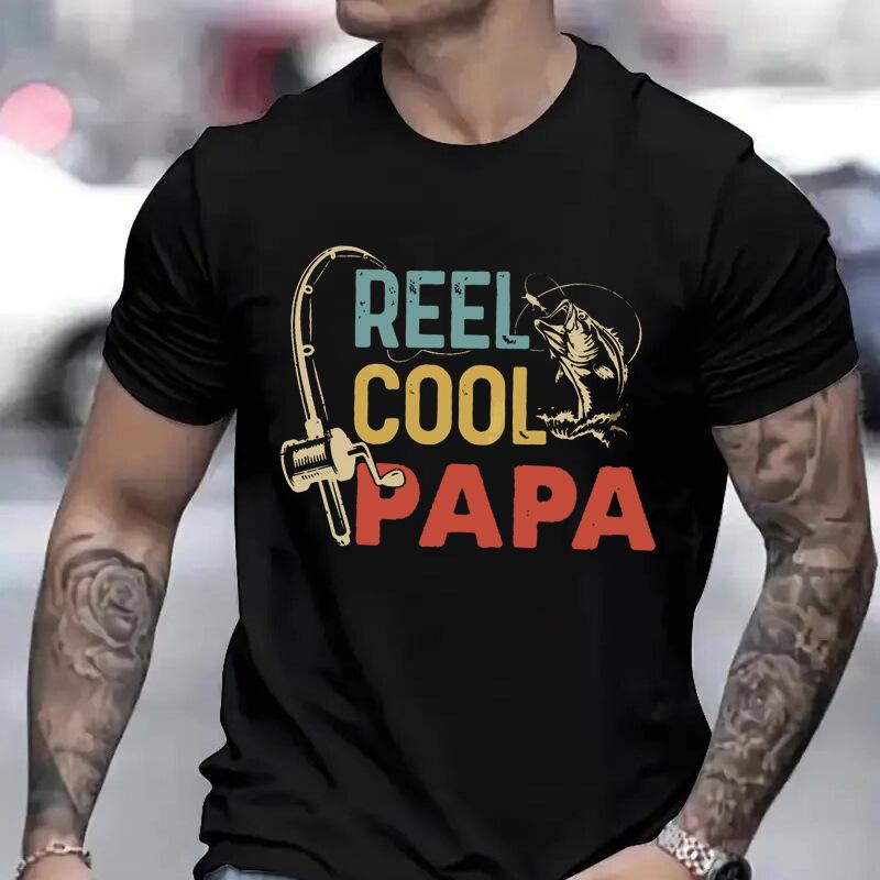 Vintage Reel Cool Dad Print Unisex Tshirt Fashion Fishing Lover Daddy Tee Casual Short Sleeve Streetwear Father Day Shirts Gifts