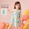 ASK JUNIOR 2025 Summer Girls' Forest Series Sleeveless Doll Collar Dress