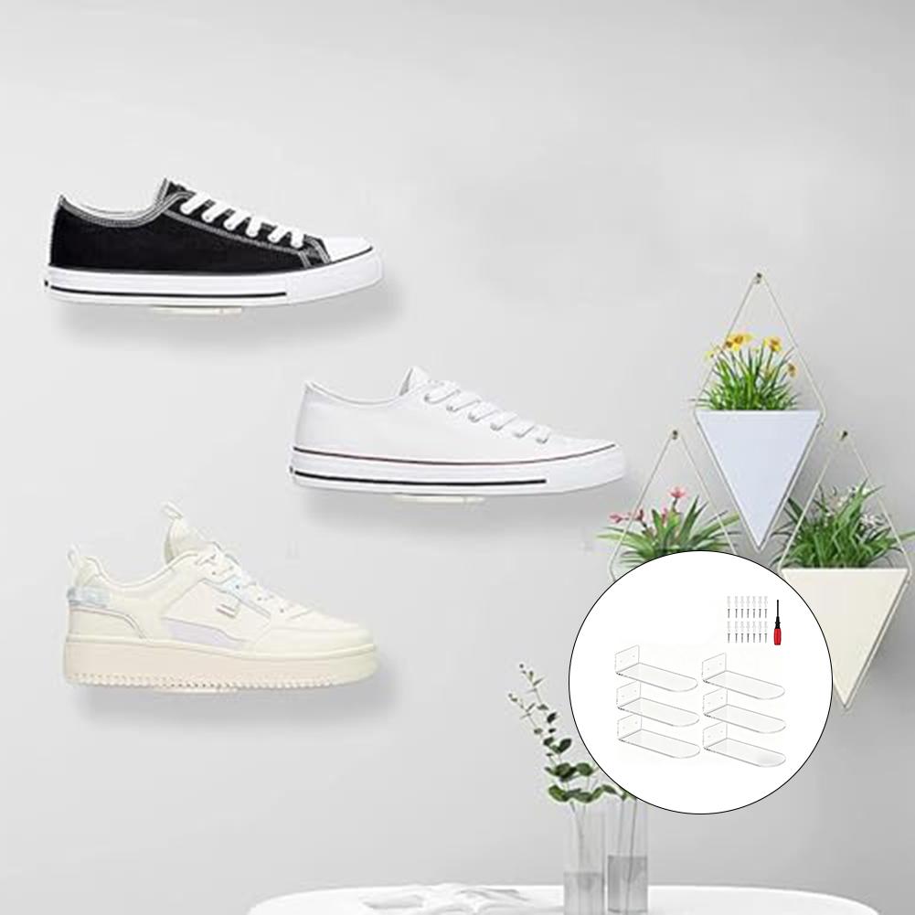 Modern Home Setup 8*3*2 Inches Acrylic Shoe Rack Transparent Shoe Organizer Compact Shoe Holder Maximizes Storage Space