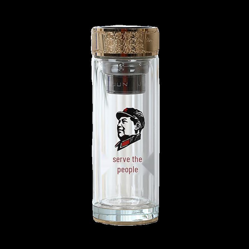Hechen Military Style Double-Layer Glass Souvenir Cup