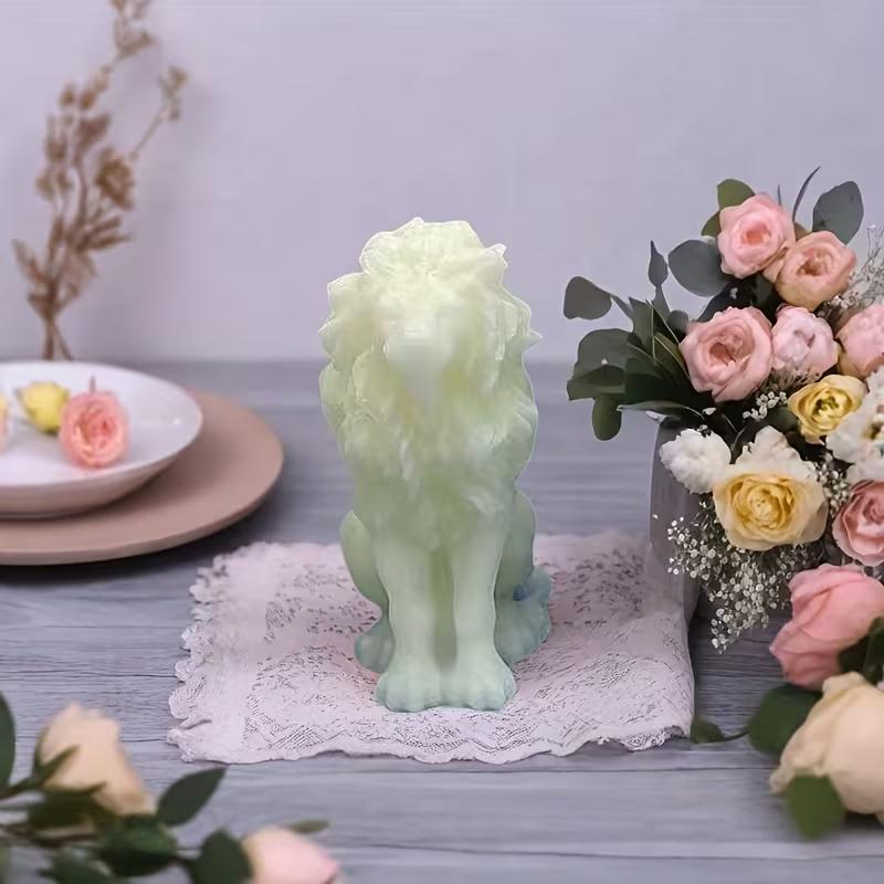 Weiwu Lion King Silicone Mold 3D Sitting Lion Animal for DIY Candle Soap Resin Chocolate Ice Cube Baking Craft Tool