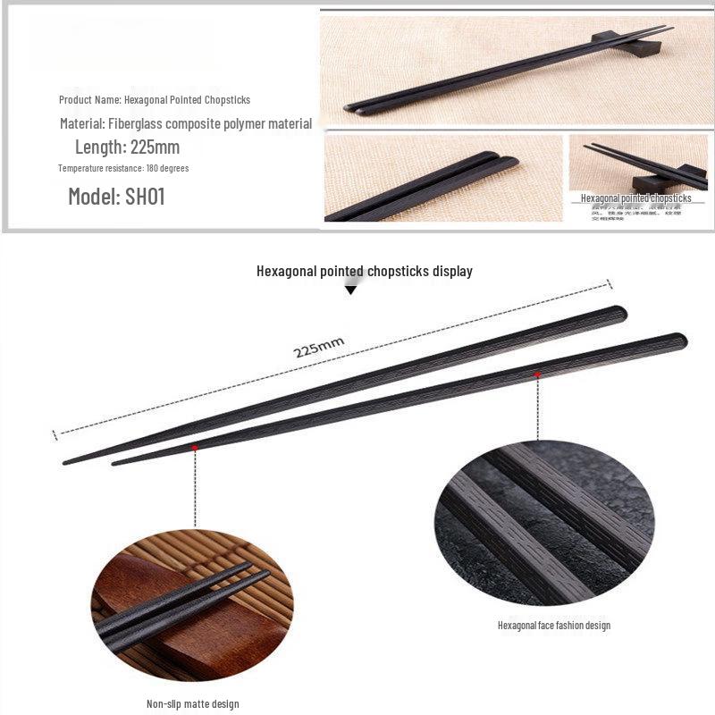 

Ru Han Black Hexagonal PET Chopsticks