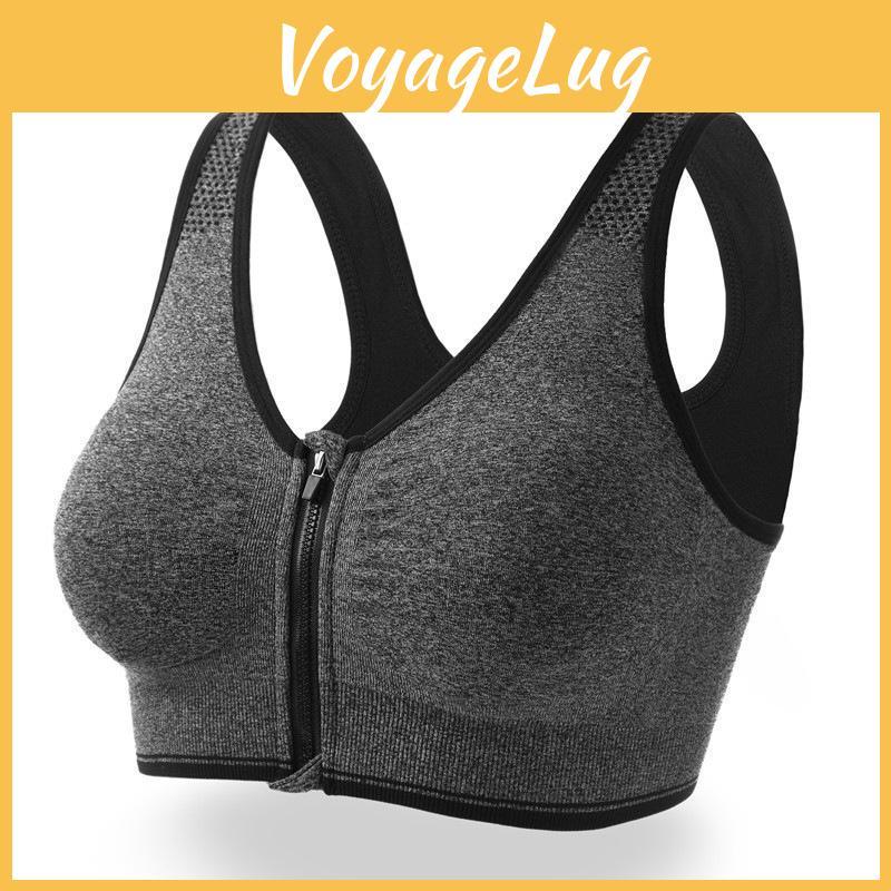 Professional Sports Front Bra Zipper Shockproof Breathable No Steel Ring Running Vest Yoga Sports Underwear Women