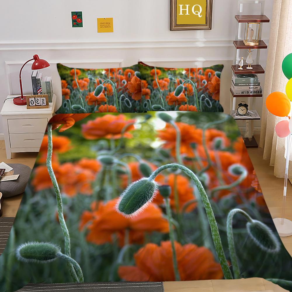 Blumen Bedruckter Bettwäschebezug Twin Size Polyester Tagesdecken Frau Luxus Hochwertige Heimbettwäsche