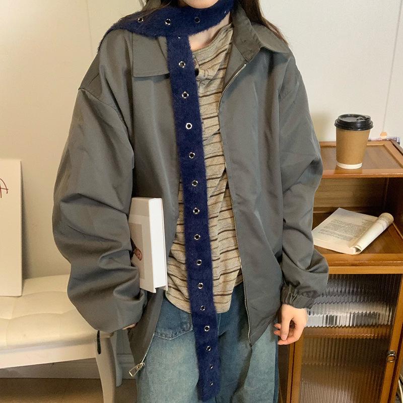 Luochi Y2K Style Narrow Knit Scarf - Sweet, Cool & Edgy Neck Warmer for Autumn/Winter