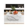 Table Basse Moderne Tambour, Table Basse Trapézoïdale En Marbre Blanc Plaqué, Table De Salon 70*70*37cm