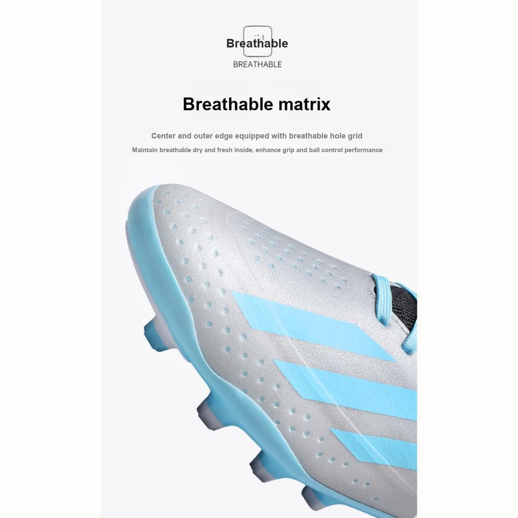 Adidas X Crazyfast.3 Messi Fabric Comfortable Versatile Non-Slip Low-Top Kids Soccer Shoes Kids Soccer Shoes Gray Blue IE4081