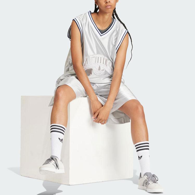 adidas Originals Premium Sleeveless Top With Logo Embroidery And Color Blocking Women Tops Light-Gray IT9766