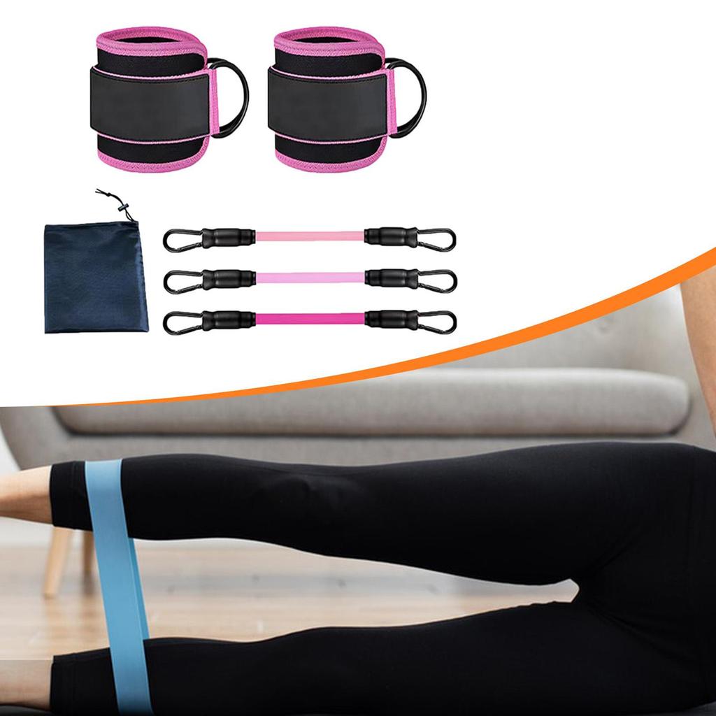3 Pieces Ankle Resistance Bands Weights Fitness Band Set Exercise with Cuffs Leg And
