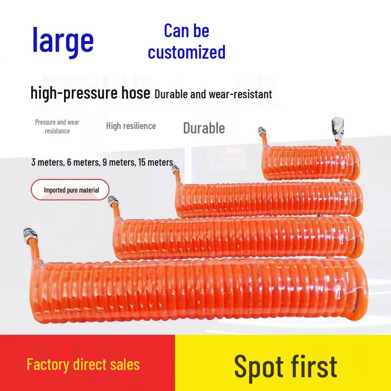 8mm High-Pressure Spiral Air Hose with Quick Connect for Air Compressors (5*8)