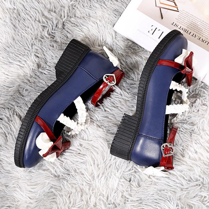 Cute Sweet Girl Lolita Shoes Women New Japanese Small Leather Shoes Female Hipster Bow Preppy Single Dress Shoes