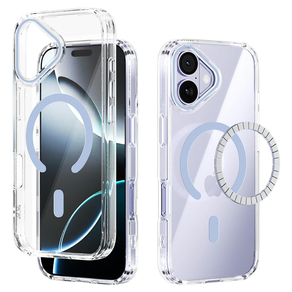 For iPhone 17 Case Compatible with MagSafe Anti Scratch Clear TPU PC Phone Back Cover