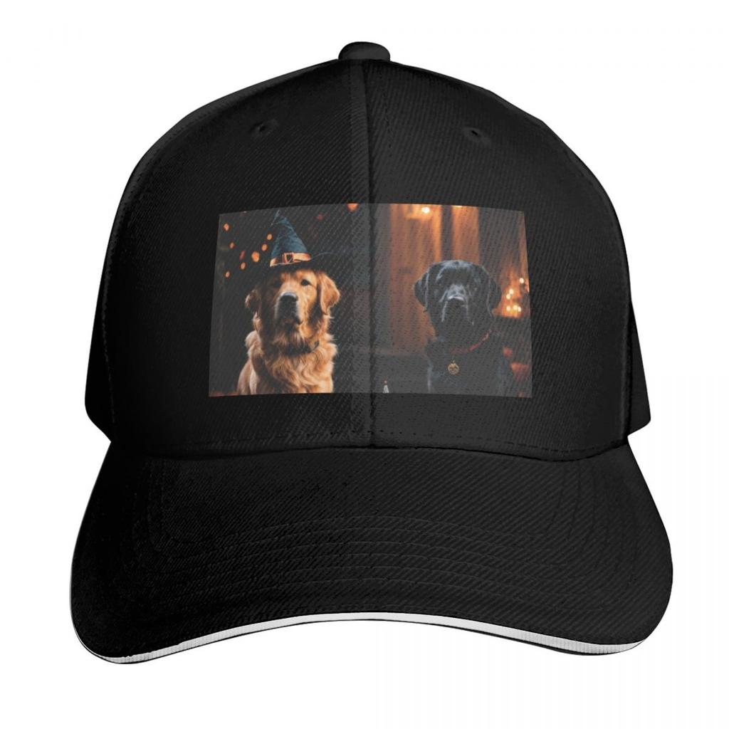 Halloween Dogs Golden Retriever and Black Labrador Baseball Cap sun hat sailor cap for Unisex fun hats Trucker Hats For Unisex Womens