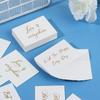 50PCS Gift Decor Simple Design Happy Birthday Handwriting Message Cards White Greeting Card Gold Stamping Thank You