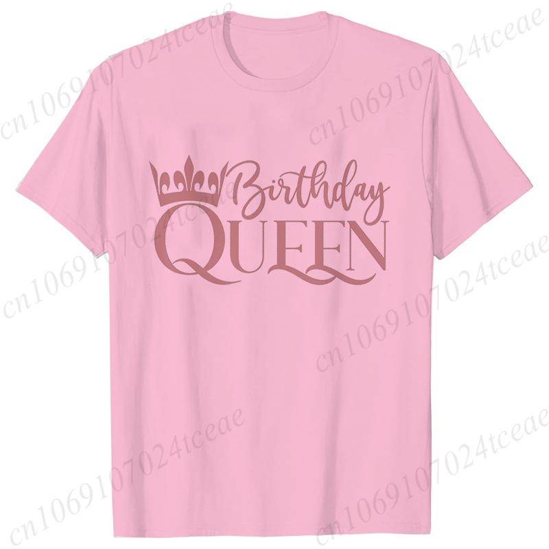 Birthday Squad Queen Tshirt for Women Besties Birthday Party Crew Graphic Yk Tops Short Sleeve Tees FeUnisex Aesthetic Clothing