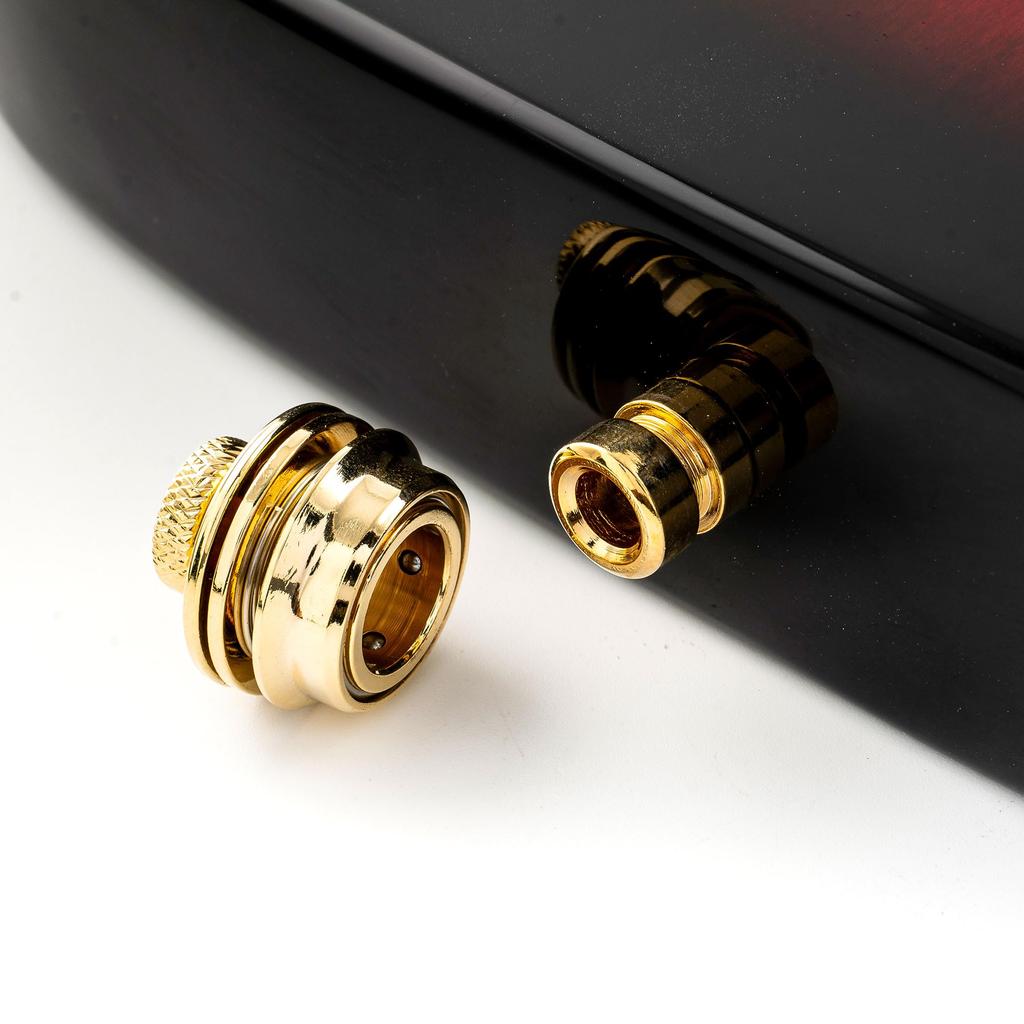 Musiclily Pro Steel Guitar Strap with Locking Pin for Electric Gold of Guitar/Bass, (Set 2)