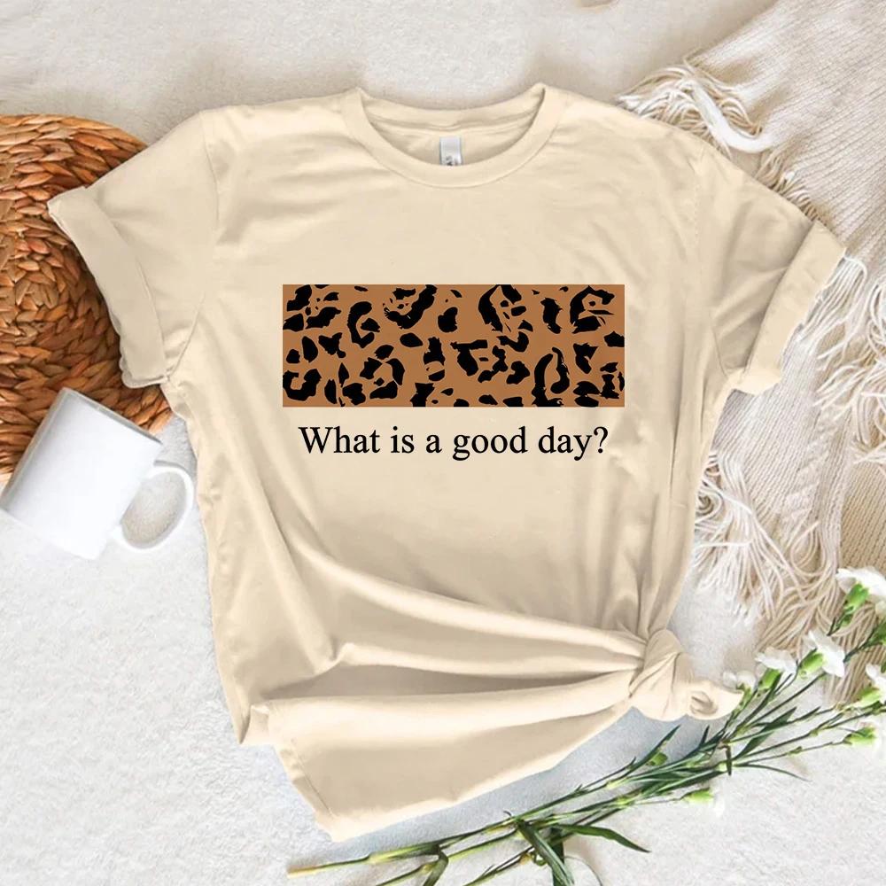Leopard Print Love Top Women Funny Summer Girl Designer Clothes Summer Casual Short Sleeves  Tops Kawaii Women Tshirt Streetwear