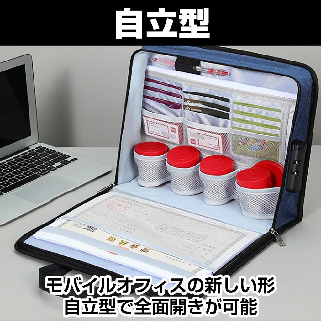 [CAWKAY] Lockable Laptop Bag, Tablet Case, Password Lock, Business Bag, Stamp Holder, Important Documents, Bankbook, Passport, Business Trip, Meeting