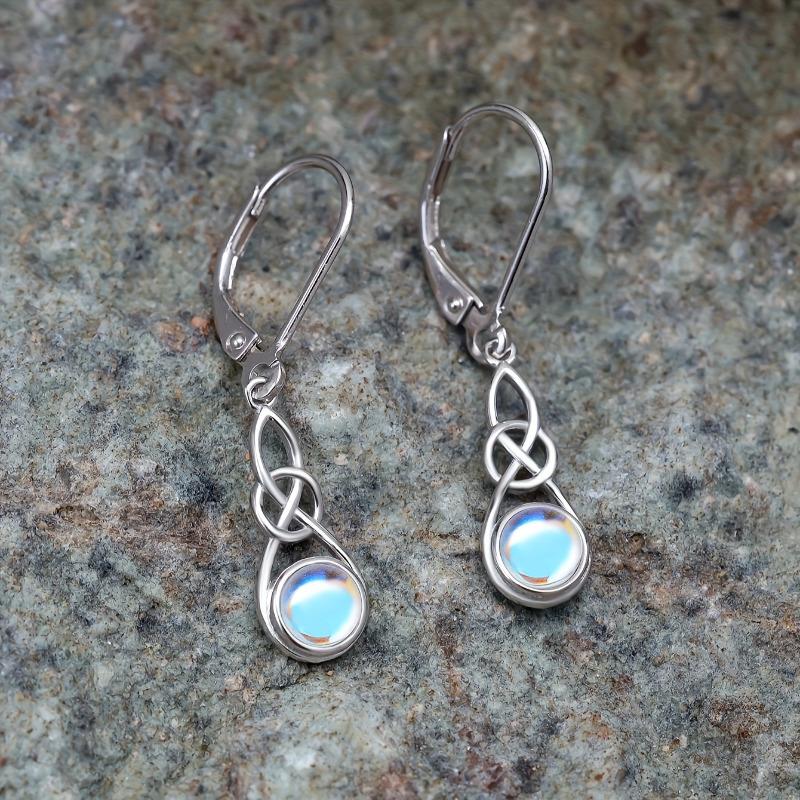 Orecchini Pendenti in Argento Sterling 925 per Donna Orecchini Pendenti Vintage in Pietra di Luna Gioielli per Feste di Matrimonio