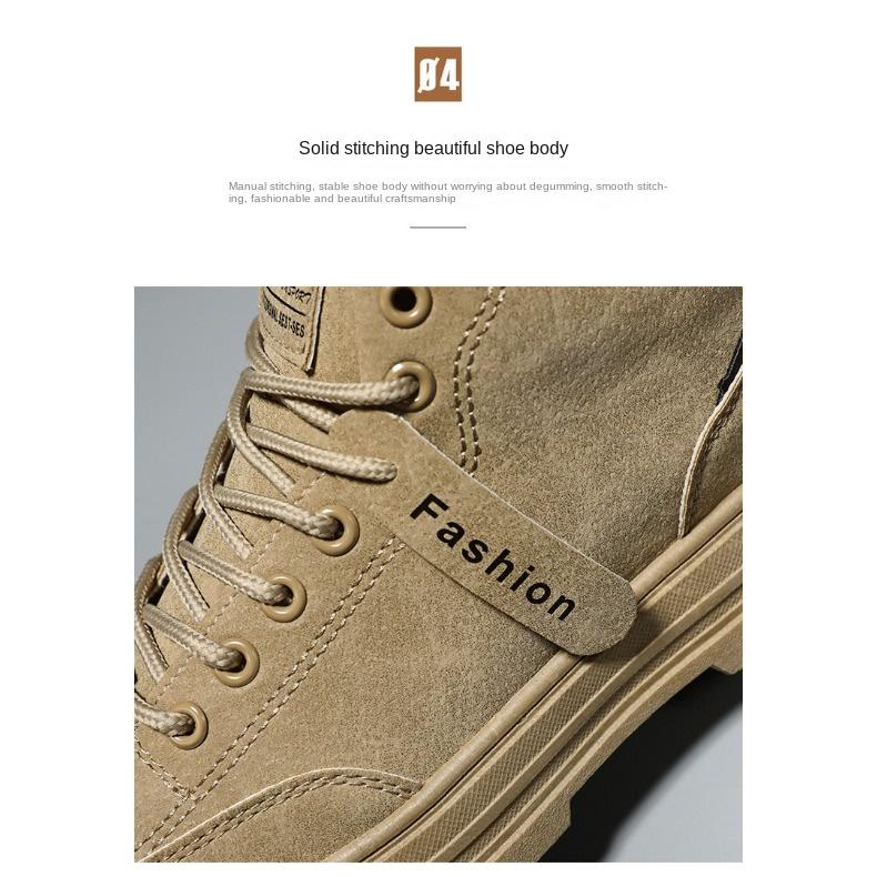 Zapatos de primavera para hombre, transpirables, de caña alta, de tendencia para hombre, antideslizantes, resistentes al desgaste, zapatos de trabajo, zapatos casuales de tabla, zapatos de moda.
