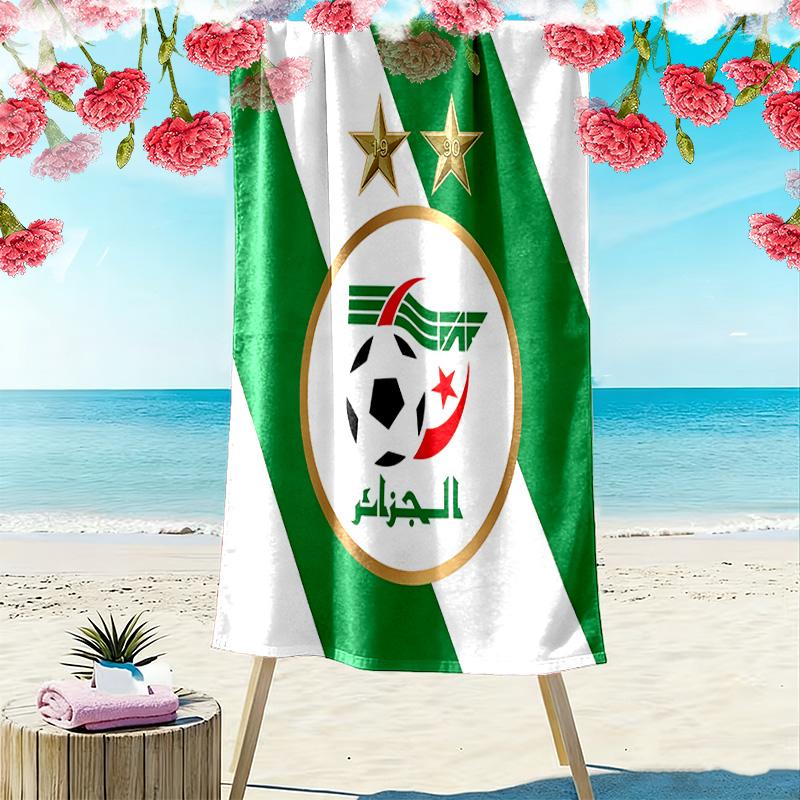Algeria National Football Team Print Beach Towel, Large Soft Quick Dry Towel for Beach Camping Swimming