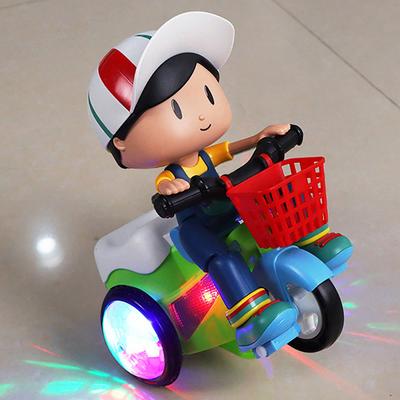 Samochód kaskaderski obracający się o 360°, z muzyką i światłami, automatycznie deformujący się, omijający przeszkody, idealny prezent na Boże Narodzenie, Halloween, Wielkanoc [Bez baterii]