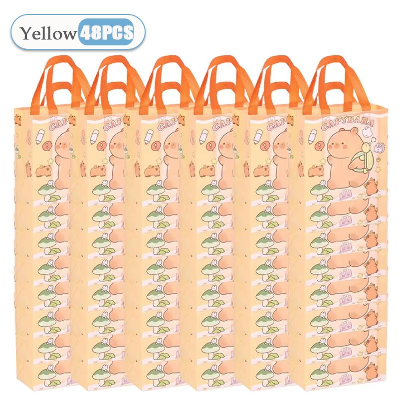1-48PCS Cute Capybara Candy Gift Bag New Cute and Cute Kapibala Cartoon Gift Packaging Non Woven Waterproof Gift Tote Bag