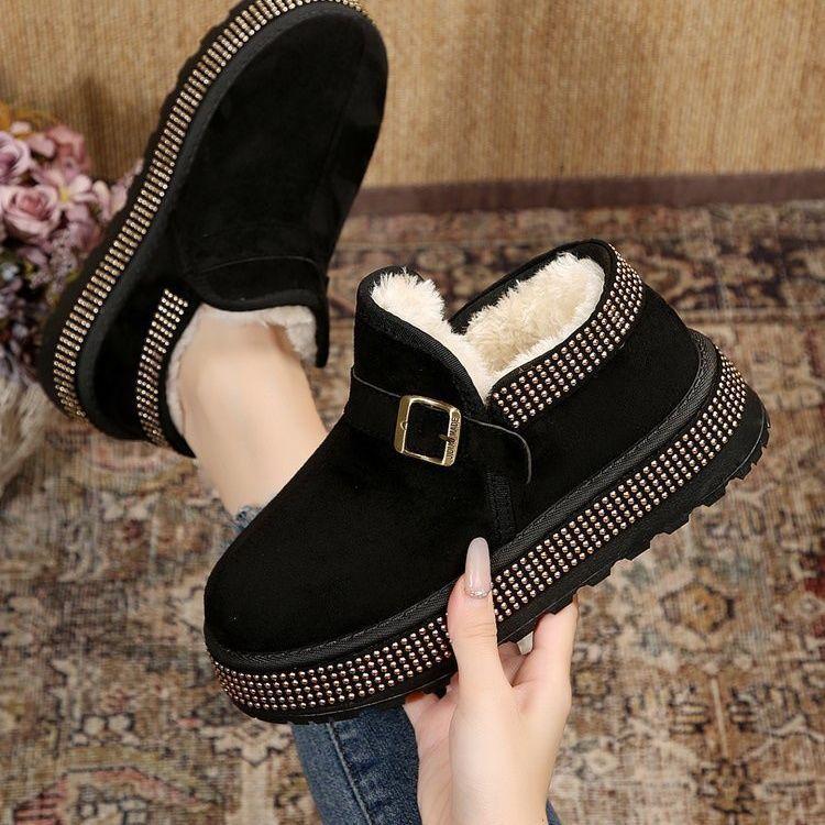 Snow boots winter new loose large size thick-soled piled thickened warm non-slip cotton shoes short boots
