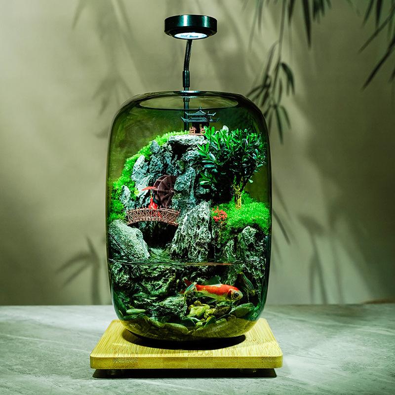 Glass Aquariums Ecological Hydroponics Plant Bottle Small Desktop Decoration Fish Tank Multi-functional Landscape Aquariums